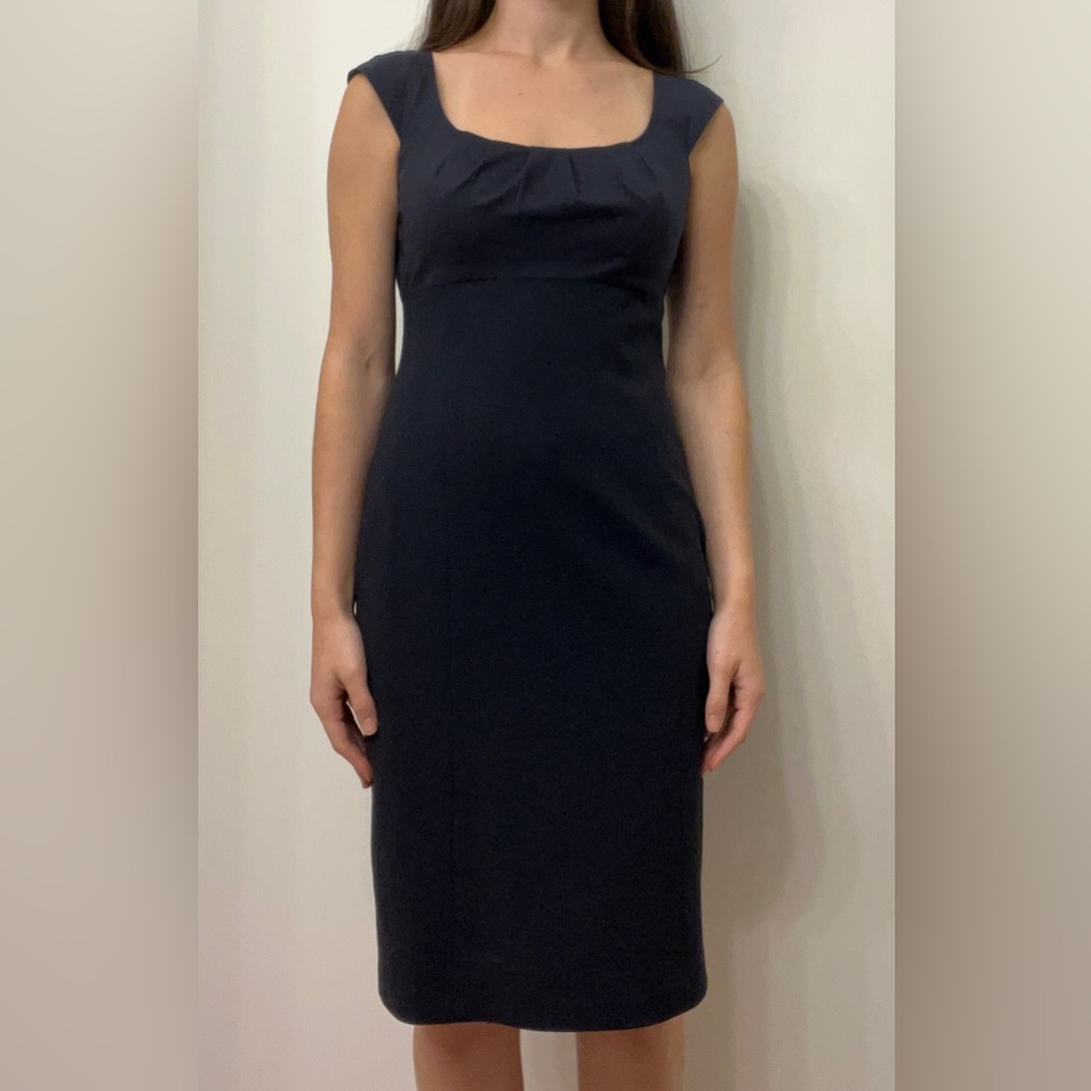 Modest business dress! Navy blue!